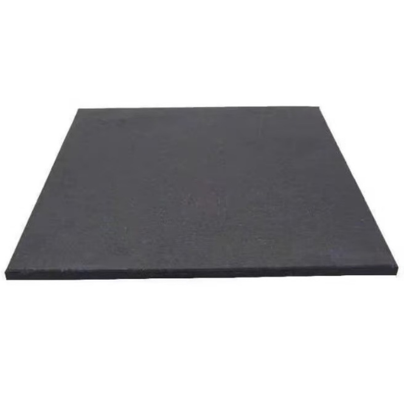 Black Square Rubber Flooring Tiles | Fine Top Coarse Bottom, OEM & ODM Available