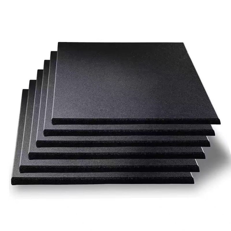 Black Square All‑Fine Granular Rubber Flooring Tiles